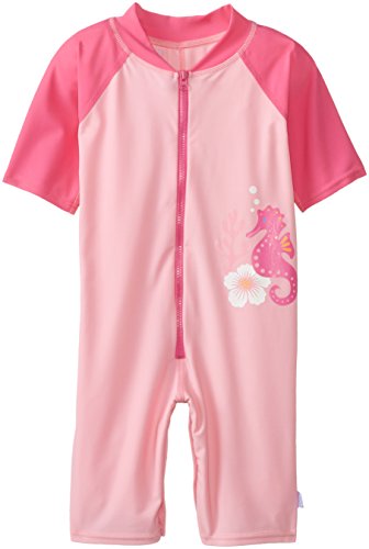 0715418111957 - I PLAY. BABY GIRLS' ONE PIECE SUNSUIT PINK SEAHORSE, PINK, 12 18 MONTHS