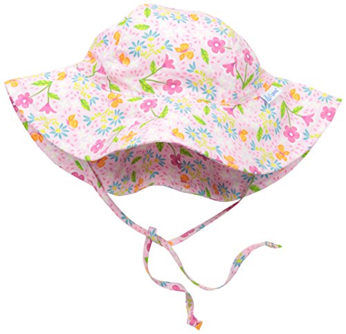 0715418138558 - I PLAY. BABY GIRLS' BRIM SUN PROTECTION HAT, PINK SPRING GARDEN, 9-18 MONTHS