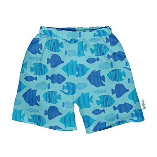 0715418184159 - I PLAY. BY GREEN SPROUTS BABY BOYS TRUNKS WITH BUILT-IN REUSABLE SWIM DIAPER, AQUA, SMALL