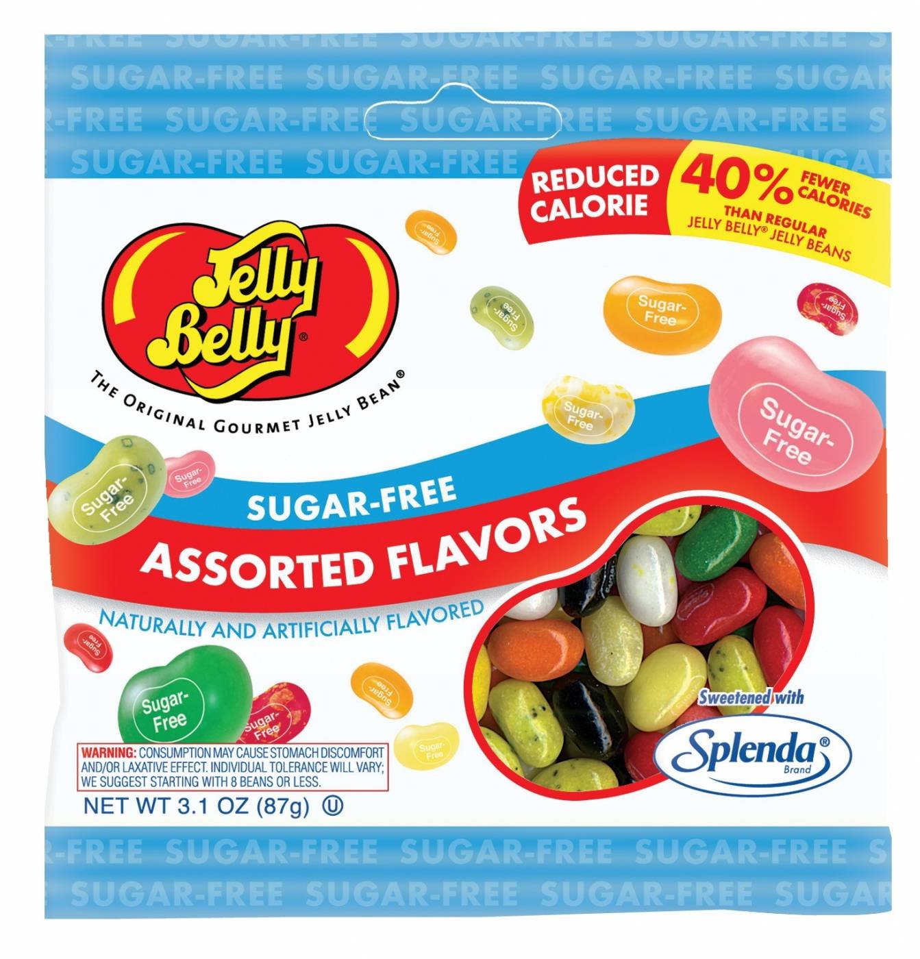 0071567996006 - JELLY BELLY SUGAR FREE ASSORTED FLAVOR JELLY BEANS 2.8 OZ BAG (3 PACK)