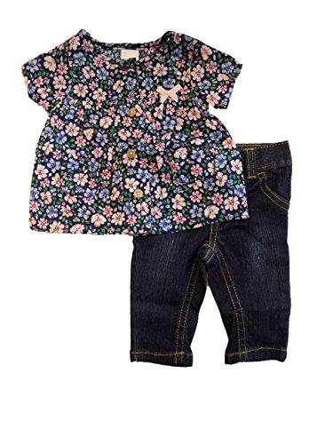 0715727110894 - CARTER'S BABY GIRL FLORAL SHIRT AND JEANS SET (NB)