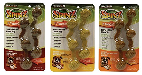 0715764730123 - PRECISION DOG 100% SPINZ EDIBLE CHEW TOY LARGE 24PCS BEST DEAL ONLINE