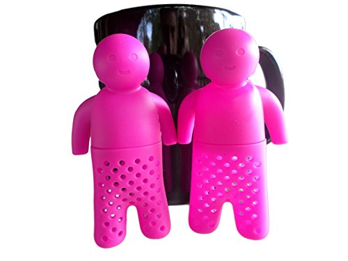 0715854657897 - TEA MAN PINK INFUSER STRAINER SIEVE SET OF TWO HERBAL TEA LOOSE LEAF SILICONE FILTER BY WICKEDGOODZ
