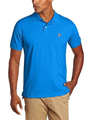0716073233787 - U.S. POLO ASSN. MEN'S SOLID SHIRT WITH PONY, BLUE TILE, LARGE