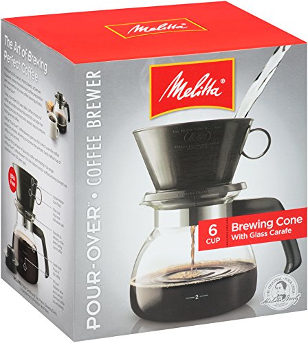 0716080049210 - MELITTA COFFEE MAKER, 6 CUP POUR-OVER BREWER WITH GLASS CARAFE, 1-COUNT