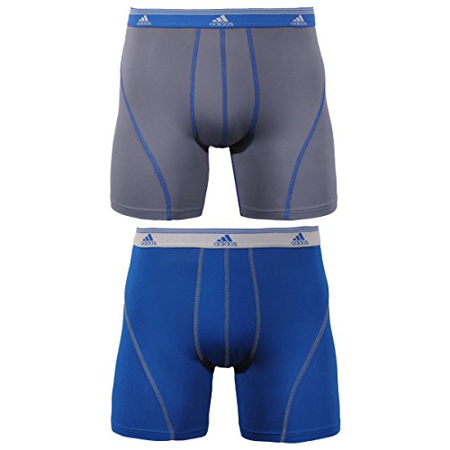 0716106590252 - ADIDAS MEN'S SPORT PERFORMANCE CLIMALITE 2-PACK BOXER BRIEF, MASTER BLUE/THUNDER, X-LARGE