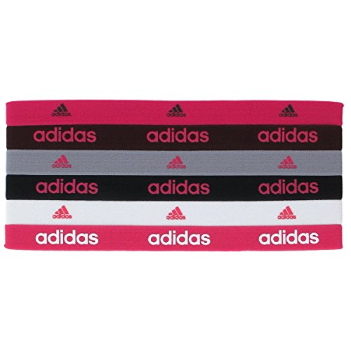 0716106750052 - ADIDAS WOMEN'S SIDESPIN HAIRBAND (6-PACK), BOLD PINK/MAROON/GREY/BLACK/WHITE/SUPER PINK, ONE SIZE