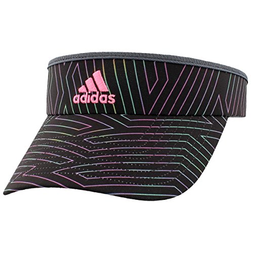 0716106808609 - ADIDAS WOMEN'S MATCH VISOR, BLACK/DEEPEST SPACE/PINK GLOW FLOR PRINT, ONE SIZE