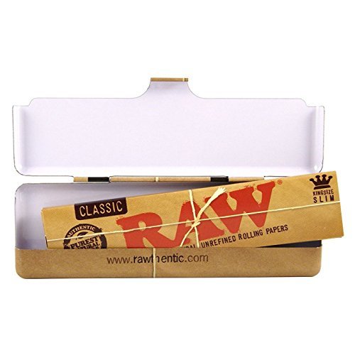 0716165151302 - RAW NATURAL ROLLING PAPERS METAL KING SIZE SLIM BOOKLET TIN
