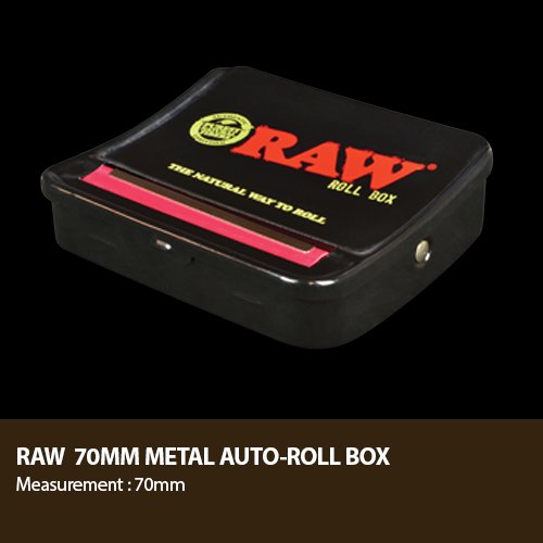 0716165158998 - RAW NATURAL UNREFINED ROLLING PAPERS - AUTOMATIC ROLLING BOX - 70MM KING SIZE