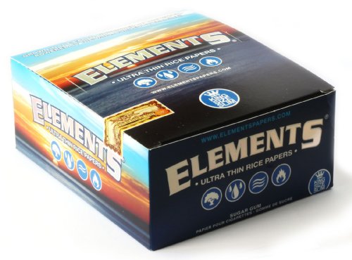 0716165177777 - 1 BOX ELEMENTS SLIM KING SIZE ULTRA THIN RICE ROLLING PAPER - TOTAL 1650 PAPERS