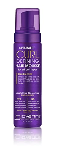 0716237188731 - GIOVANNI CURL HABIT CURL DEFINING HAIR MOUSSE - HAIR MOUSSE FOR CURLS, FLEXIBLE HOLD, CURLY MOUSSE, SILICONE FREE, WONT WEIGH HAIR DOWN, CURLY HAIR MOUSSE, ENHANCE & CONTROL CURLS - 9.6 OZ