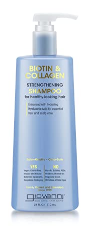 0716237189127 - GIOVANNI® BIOTIN & COLLAGEN SHAMPOO - STRENGTHENING SHAMPOO, VEGAN, CRUELTY-FREE, INFUSED WITH NATURAL BOTANICAL INGREDIENTS, SALON-QUALITY, COLOR-SAFE, FOR HEALTHY-LOOKING HAIR - 24 OZ