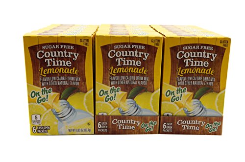 0716350746894 - COUNTRY TIME SINGLES TO GO LEMONADE FLAVOR LOW CALORIE DRINK MIX (LEMONADE, 18 PACK)