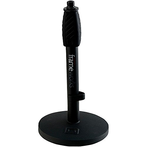 0716408532721 - GATOR CASES FRAMEWORKS DESKTOP MIC STAND WITH 6 ROUND BASE AND TWIST CLUTC