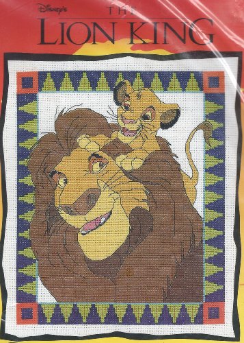 0716527380029 - DISNEYS THE LION KING - MUFASSA & YOUNG SIMBA CROSS STITCH KIT