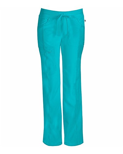0716605853681 - INFINITY BY CHEROKEE WITH ANTIMICROBIAL CERTAINTY WOMEN'S RIB KNIT DRAWSTRING WAIST SCRUB PANTS LARGE TEAL BLUE