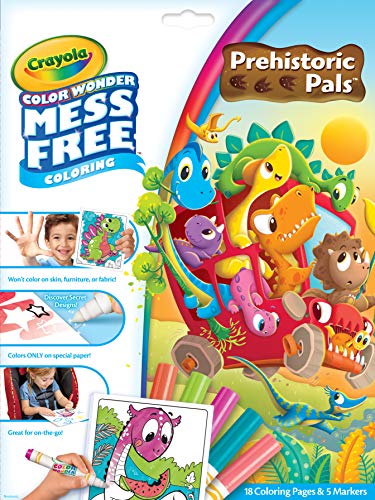 0071662027223 - CRAYOLA COLOR WONDER PREHISTORIC PALS, DINOSAUR COLORING PAGES, MESS FREE COLORING FOR TODDLERS, DINOSAUR TOYS, GIFTS FOR KIDS