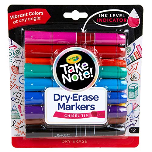 0071662065454 - CRAYOLA LOW ODOR DRY ERASE MARKERS FOR KIDS & ADULTS, CHISEL TIP, BACK TO SCHOOL SUPPLIES, 12 COUNT