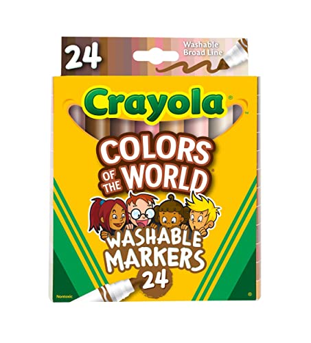 0071662078027 - CRAYOLA COLORS OF THE WORLD MARKERS 24 COUNT, WASHABLE SKIN TONE MARKERS, EASTER GIFT FOR KIDS