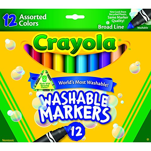 0071662078126 - WASHABLE MARKERS, BROAD POINT, CLASSIC COLORS, 12/SET