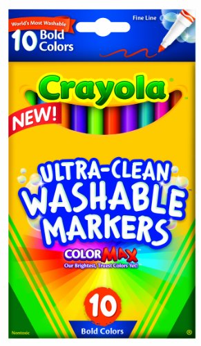 0071662078546 - CRAYOLA 10 CT ULTRA-CLEAN FINELINE BOLD MARKERS