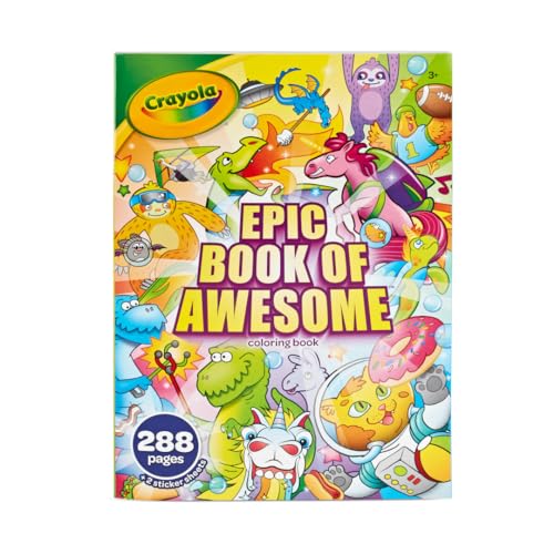 0071662105853 - CRAYOLA EPIC BOOK OF AWESOME (288 PAGES), KIDS COLORING BOOK ACTIVITY SET, ANIMAL COLORING PAGES, HOLIDAY GIFT FOR KIDS, 3+
