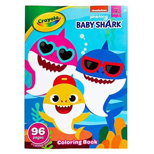 0071662126421 - CRAYOLA BABY SHARK COLORING BOOK WITH STICKERS, GIFT FOR KIDS, 96 PAGES, AGES 3, 4, 5, 6