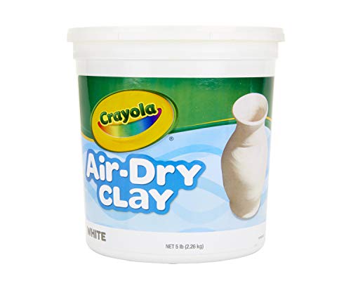 0071662300173 - CRAYOLA AIR DRY CLAY FOR KIDS, NATURAL WHITE MODELING CLAY, 5 LB BUCKET