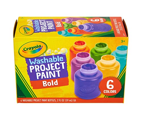 0071662324032 - CRAYOLA WASHABLE KIDS PAINT, ASSORTED BOLD COLORS, PAINTING SUPPLIES, 6 COUNT