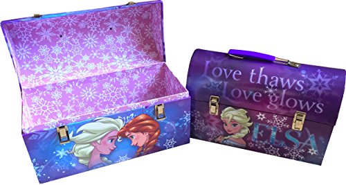 0716669251102 - DISNEY FROZEN ANNA AND ELSA LOVE SISTERS FOREVER CHILDREN'S PAPERBOARD TREASURE CHESTS , SMALL ONE FITS INSIDE LARGER ONE PERFECT DISNEY FROZEN GIFT SET PERFECT STORING YOUR MAGICAL TOYS