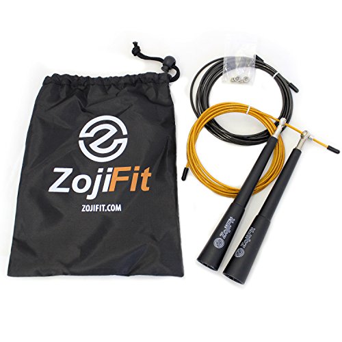 0716669865057 - BEST CROSSFIT JUMP ROPE FOR DOUBLE UNDERS | SPEED CABLE JUMP ROPE FOR CROSSFIT WOD TRAINING & FITNESS EXERCISES | LIGHTNING FAST ROPE FOR ENDURANCE TRAINING | PREMIUM ZOJIROPES