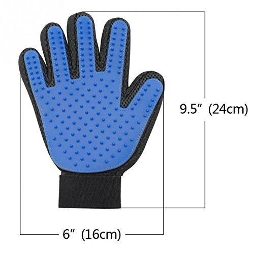 0716670748189 - PET BATH BRUSH GLOVE SILICONE TRUE TOUCH GROOMING SHEDDING HAIR CLEANUP BY GENERIC