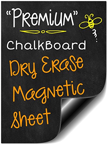 0716686288310 - LARGE BLACK DRY ERASE 16 MAGNETIC SHEET FOR FRIDGE, USE AS A TO DO / SHOPPING OR MESSSAGE LIST CUTTABLE FOR A CRAFT (CHALKBOARD STYLE) 16X12 MAGNET DE