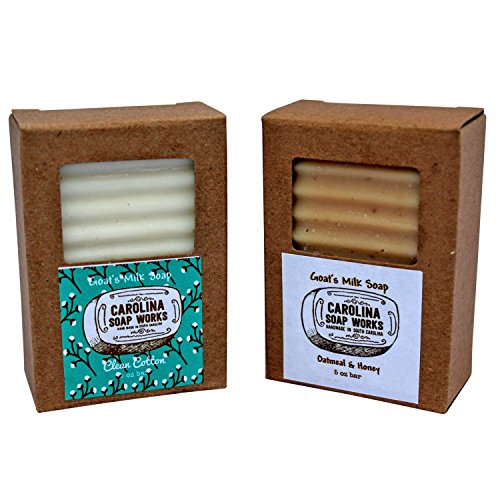 0716715232611 - ~SPECIAL NEW RELEASE DEAL~ HANDMADE GOAT MILK SOAP, OATMEAL & HONEY AND CLEAN COTTON SCENTS (2 PACK- 5.0 OZ/BAR). ALL NATURAL, NON-DRYING, LONG LASTING (OATMEAL & HONEY AND CLEAN COTTON)