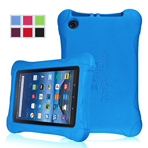 0716715282876 - FINTIE FIRE 7 2015 KIDDIE CASE - ULTRA LIGHT WEIGHT SHOCK PROOF KIDS FRIENDLY COVER FOR AMAZON FIRE 7 TABLET (FIRE 7 DISPLAY 5TH GENERATION - 2015 RELEASE), BLUE