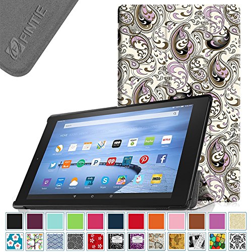 0716715283804 - FINTIE SMARTSHELL CASE FOR FIRE HD 10 - ULTRA SLIM LIGHTWEIGHT STANDING COVER WITH AUTO WAKE / SLEEP FOR AMAZON FIRE HD 10 TABLET (10.1 HD DISPLAY 5TH GENERATION - 2015 RELEASE), PAISLEY WAVES