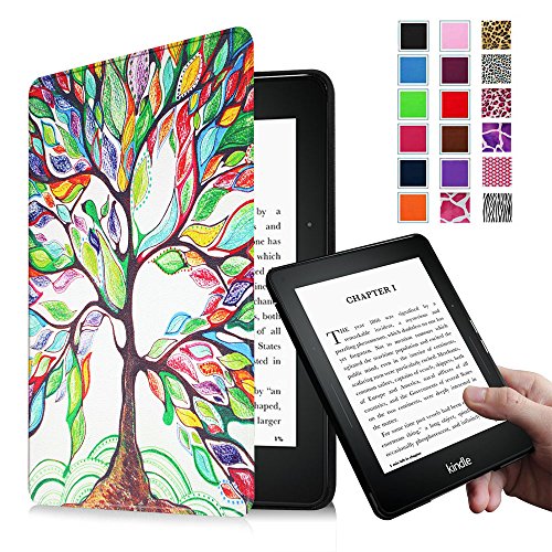 0716715285433 - FINTIE SMARTSHELL CASE FOR KINDLE VOYAGE - PROTECTIVE PU LEATHER COVER WITH AUTO SLEEP/WAKE FOR AMAZON KINDLE VOYAGE , LOVE TREE