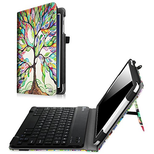0716715286263 - FINTIE SAMSUNG GALAXY TAB E 9.6 KEYBOARD CASE - SLIM FIT PU LEATHER STAND COVER WITH PREMIUM QUALITY BLUETOOTH KEYBOARD, LOVE TREE