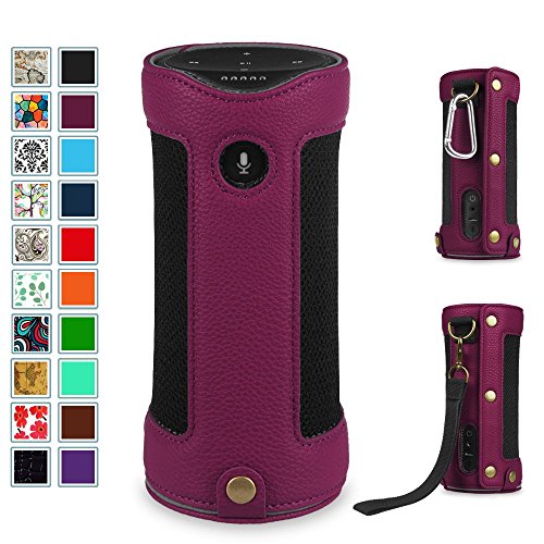 0716715298211 - FINTIE CARRYING CASE FOR AMAZON TAP - PREMIUM VEGAN LEATHER PROTECTIVE SLING COVER WITH REMOVABLE HOLDING STRAP + CARABINER KEYCHAIN FOR AMAZON TAP BLUETOOTH PORTABLE SPEAKER, PURPLE