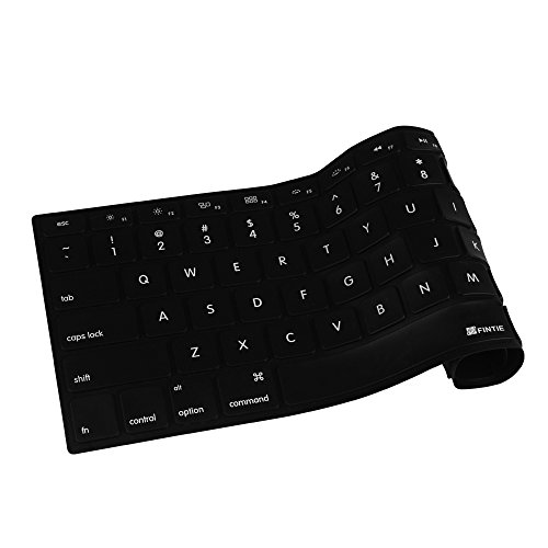 0716715360529 - FINTIE KEYBOARD COVER SILICONE SKIN FOR MACBOOK PRO 13'' 15'' 17'' (WITH OR WITHOUT RETINA DISPLAY) MACBOOK AIR 13'' AND IMAC WIRELESS APPLE KEYBOARD, SOLID BLACK