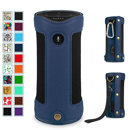 0716715361007 - FINTIE CARRYING CASE FOR AMAZON TAP - PREMIUM VEGAN LEATHER PROTECTIVE SLING COVER WITH REMOVABLE HOLDING STRAP + CARABINER KEYCHAIN FOR AMAZON TAP BLUETOOTH PORTABLE SPEAKER, NAVY