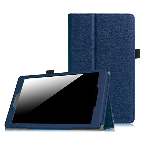 0716715380244 - FINTIE FOLIO CASE FOR ALL-NEW AMAZON FIRE HD 8 (6TH GENERATION, 2016 RELEASE), SLIM FIT PREMIUM VEGAN LEATHER STANDING COVER WITH AUTO WAKE / SLEEP FOR FIRE HD 8 TABLET (2016 6TH GEN ONLY), NAVY