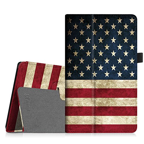 0716715380435 - FINTIE FOLIO CASE FOR ALL-NEW AMAZON FIRE HD 8 (6TH GENERATION, 2016 RELEASE), SLIM FIT PREMIUM VEGAN LEATHER STANDING COVER WITH AUTO WAKE / SLEEP FOR FIRE HD 8 TABLET (2016 6TH GEN ONLY), US FLAG
