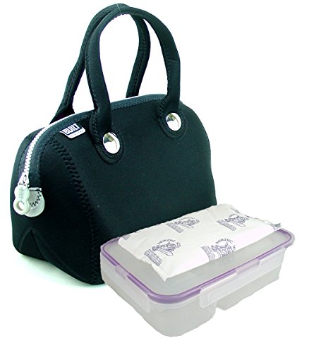 0716779091001 - BUILT NY UPTOWN INSULATED LUNCH TOTE COOLER BAG WITH LEAKPROOF, EASY-OPEN BENTO BOX, AND FREEZER PACK BUNDLE 3 ITEMS (BLACK)