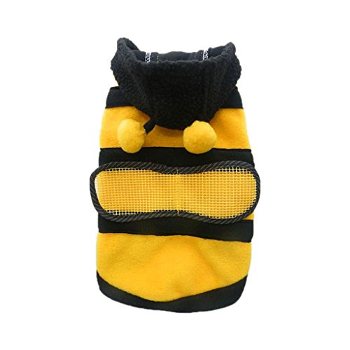 0716894648609 - PET HOODIE CLOTHES DOG CAT WARM COAT PUPPY APPAREL CUTE FANCY BEE COSTUME OUTFIT - M