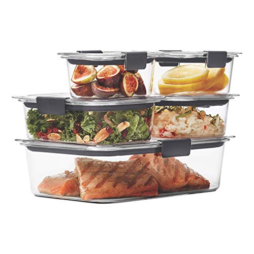 0071691501268 - RUBBERMAID BRILLIANCE LEAK-PROOF FOOD STORAGE CONTAINERS WITH AIRTIGHT LIDS, SET OF 5 (10 PIECES TOTAL) |BPA-FREE & STAIN RESISTANT PLASTIC