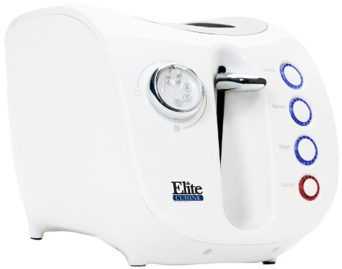 0717056122401 - ELITE CUISINE 2-SLICE COOL TOUCH TOASTER WITH ILLUMINATED BUTTONS - WHITE WHITE