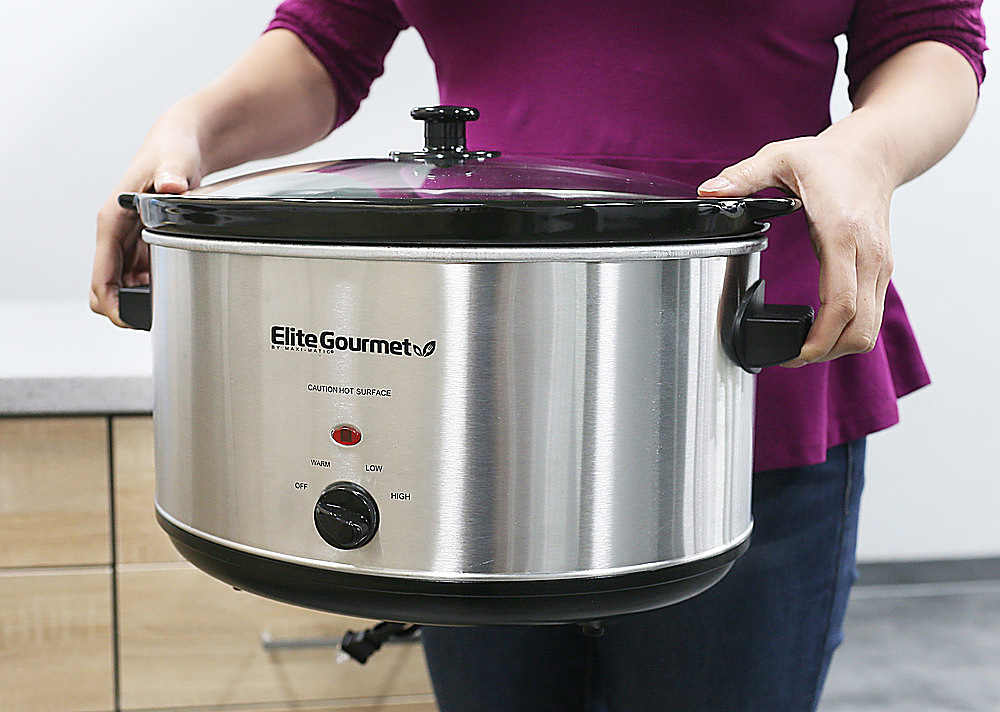 0717056129738 - ELITE GOURMET - 8.5QT. SLOW COOKER - BRUSHED STAINLESS STEEL