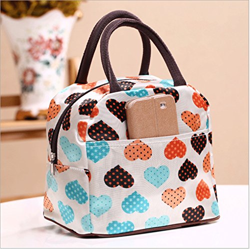 0717080640759 - CUTE LOVE HEART LUNCH BAG TOTE BAG LUNCH ORGANIZER LUNCH HOLDER LUNCH CONTAINER